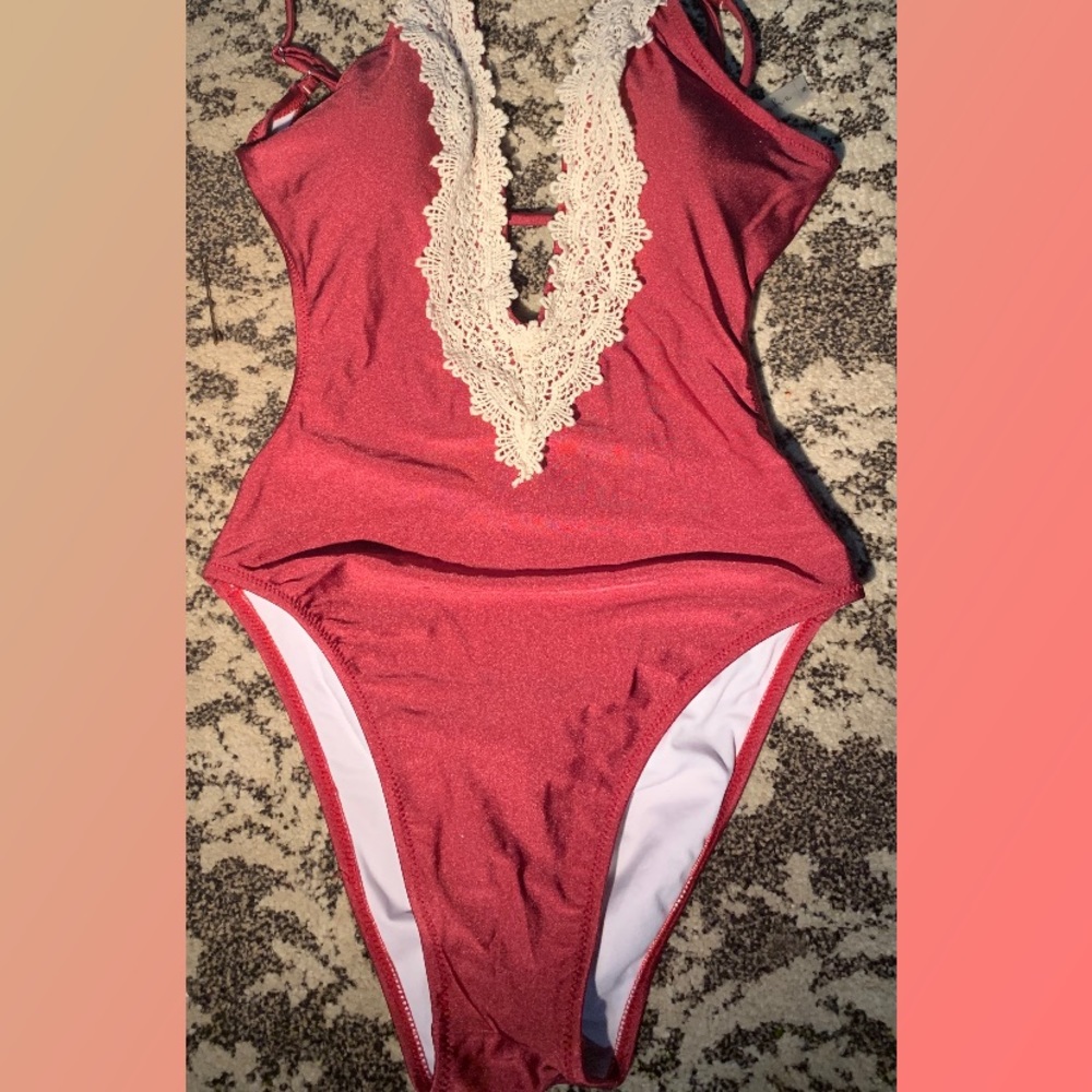 One Piece Burgundy Swimsuit!